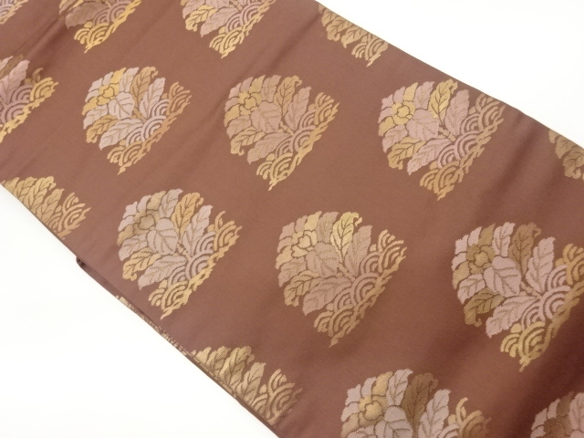 JAPANESE NAGOYA OBI / WOVEN SEIGAIHA / KINRAN (BROCADE)